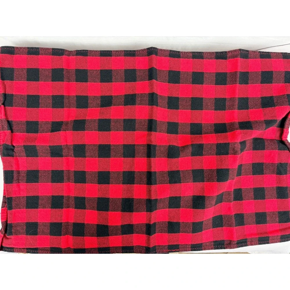 Red Black Buffalo Plaid Cotton Dinner Napkins‎ Set of 2  Checkered 23 x 15